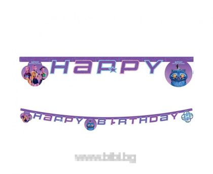 Банер / надпис Happy birthday K - Pop Demon Hunters / Кей Поп Демон Хънтърс