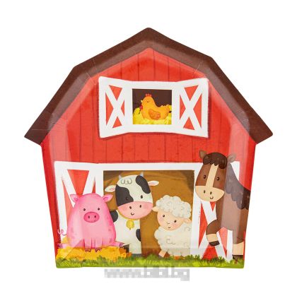 Парти чинийки Плевня Ферма - Farm - 6 броя