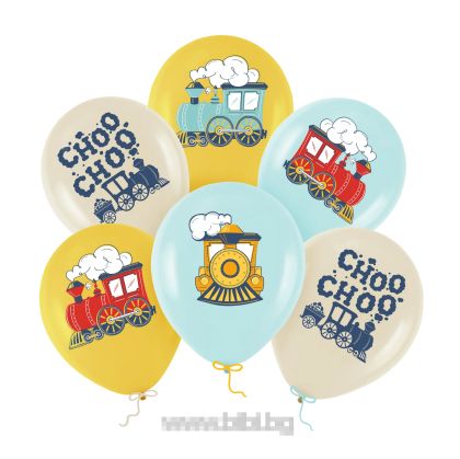 Балони Влак Choo Choo / Train - 6 броя
