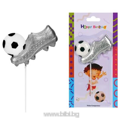 Сребърна свещичка Футбол - Бутонка / Football