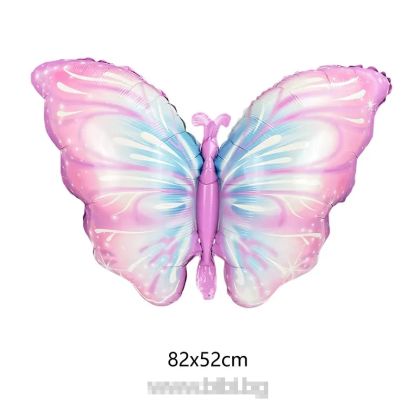 Фолио балон Пеперуда цвят Розов , лилав, син / Pink , purple & blue 