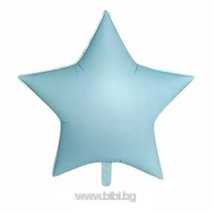 Голям фолиев балон звезда Светло синя 76 см. / Light blue