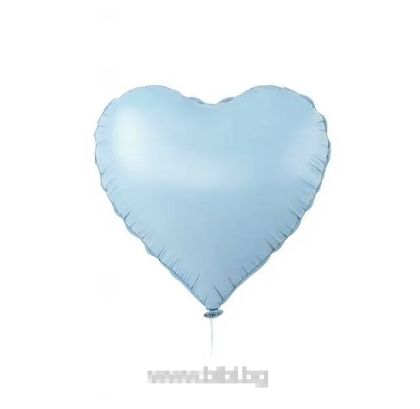 Голям фолиев балон Сърце Светло синьо 76 см. / Light blue