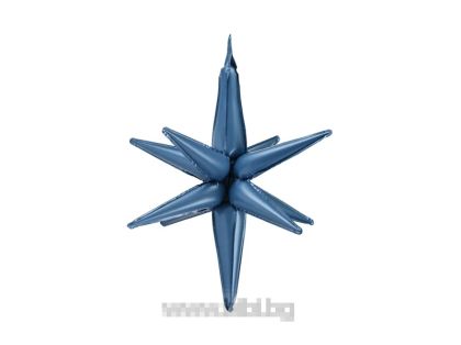 3D Фолиев балон Звезда, цвят Тъмно син / Navy blue - 50 см.