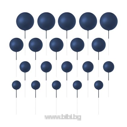Топчета за декорация на торта цвят Тъмно син мат / Navy Blue matte - 20 броя