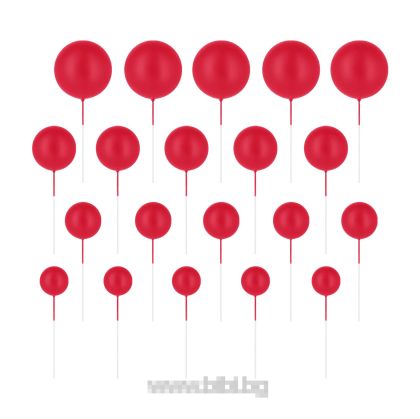 Топчета за декорация на торта цвят Червен мат / Red matte  - 20 броя