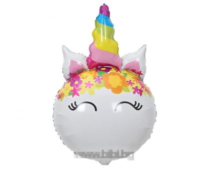 Фолио балон Еднорог с цветя / Unicorn with flowers