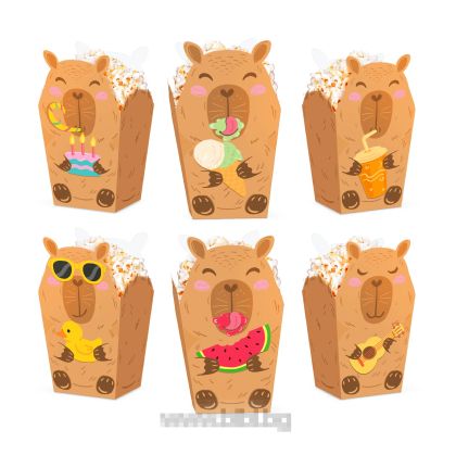 Кутия за пуканки Капибара / Capybara - 6 броя