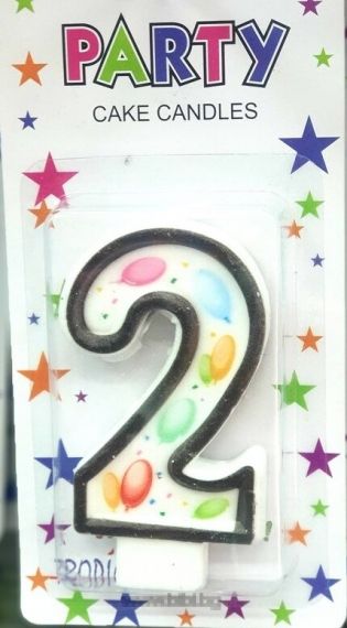 Свещички цифри с балони "2"