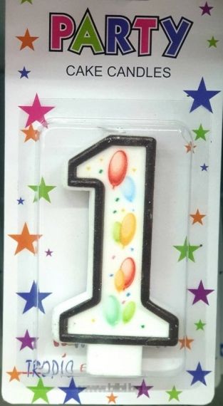 Свещички цифри с балони "1"