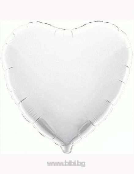 Балон Сърце от фолио-Бял