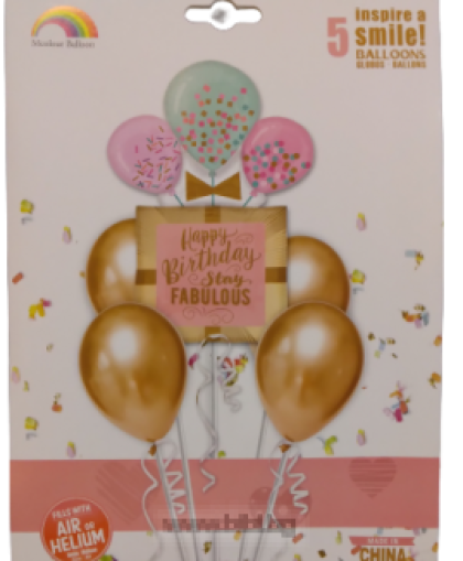 Комплект балони Happy birthday - 5 броя
