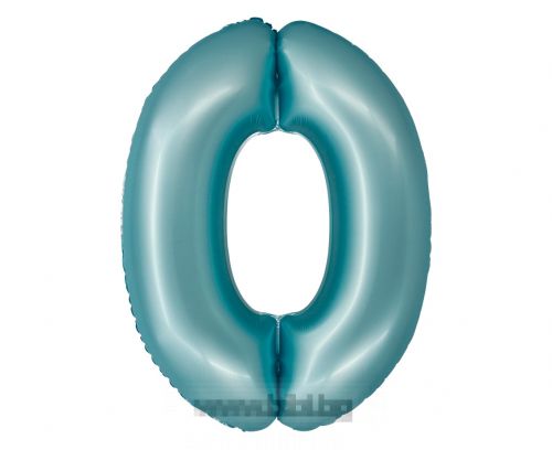 Фолио балон цифра 0 цвят Светло Син мат