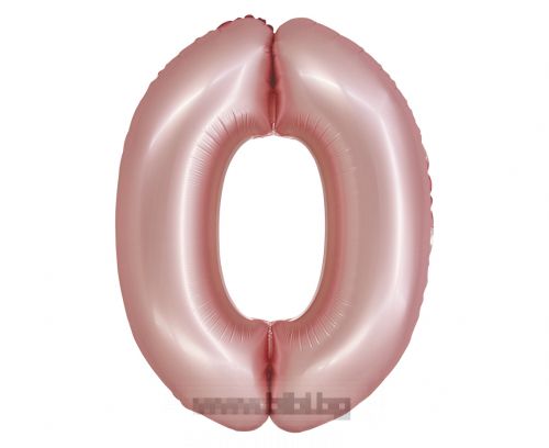 Фолио балон цифра 0 цвят Розов мат