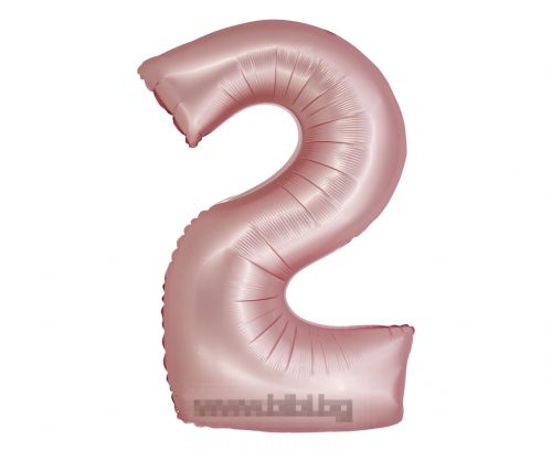Фолио балон цифра 2 цвят Розов мат