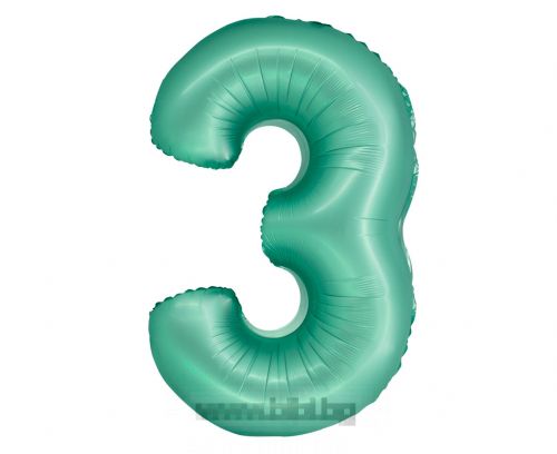 Фолио балон цифра 3 цвят Зелен мат