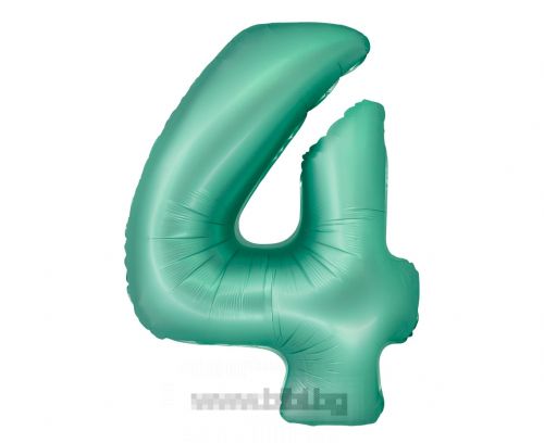 Фолио балон цифра 4 цвят Зелен мат