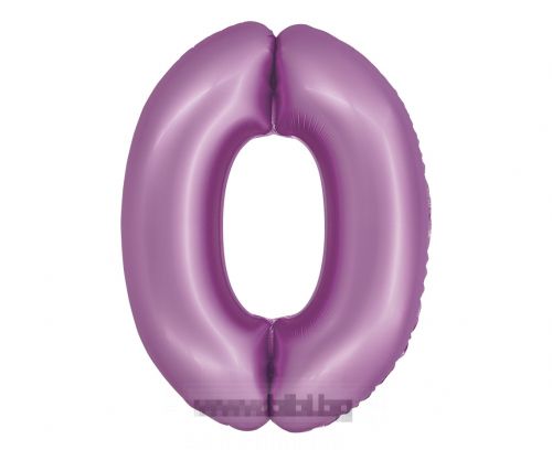 Фолио балон цифра 0 цвят Лилав мат