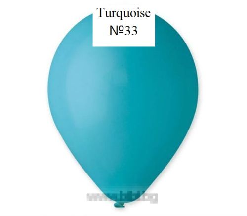 Латексов балон Turquoise №33 /068 - 25 см. - 100 бр.