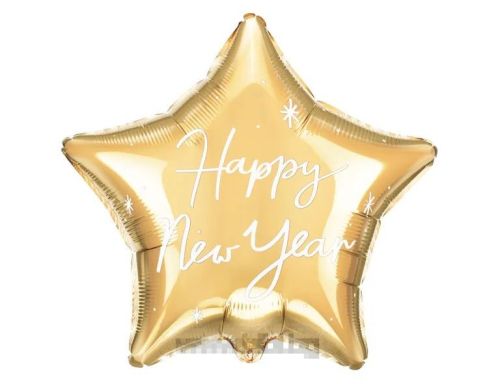 Фолио балон златна звезда Happy new Year