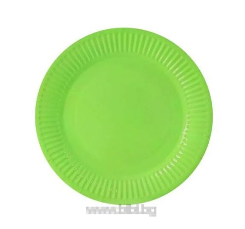 Парти чинийки цвят Зелен -23 см.