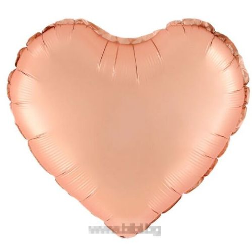 Балон Сърце от фолио Розово злато мат