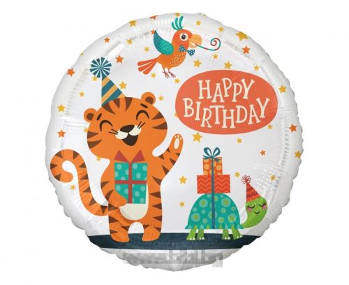 Фолио балон Happy birthday с Тигър 