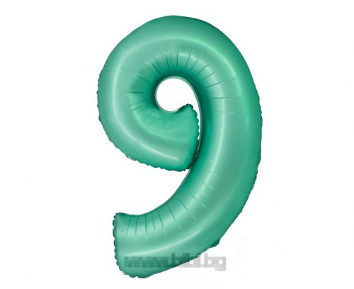 Фолио балон цифра 9 цвят Зелен мат с хелий