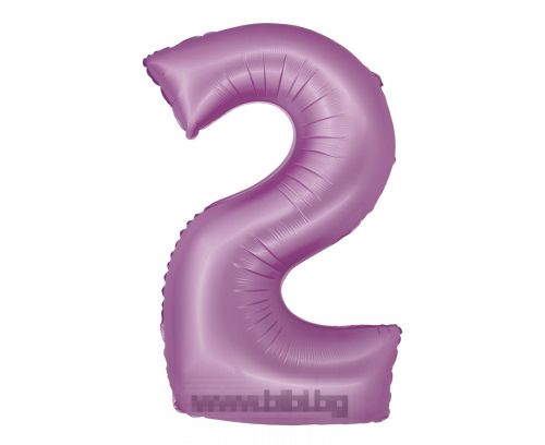 Фолио балон цифра 2 цвят Лилав мат с хелий