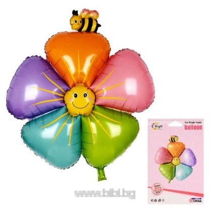 Фолио балон Цвете с пчеличка