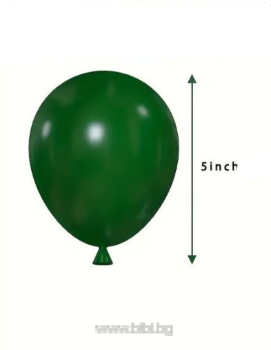 Латексов балон Ретро цвят Зелен 12 см.- 100 бр./пак.