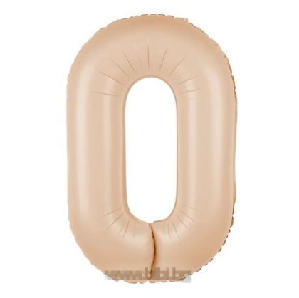 Фолио балон цифра 0 цвят Blush/ Карамел 100 см.