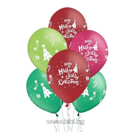 Балони Holly Jolly Christmas - 6 бр./пак.