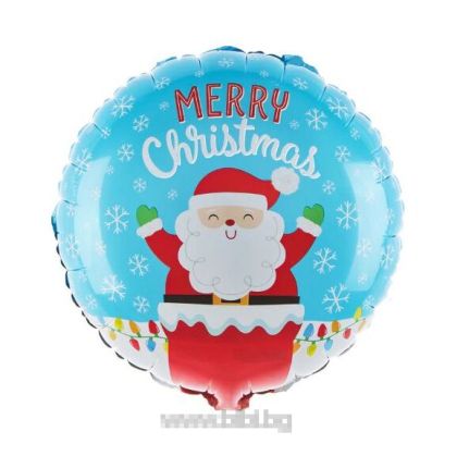 Фолио балон Merry Christmas с дядо Коледа