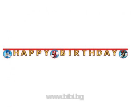 Банер Happy Birthday Соник / Sonic