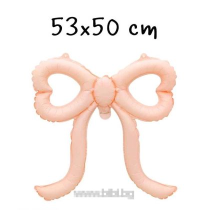 Фолио балон Панделка цвят Бледо розово / Light pink