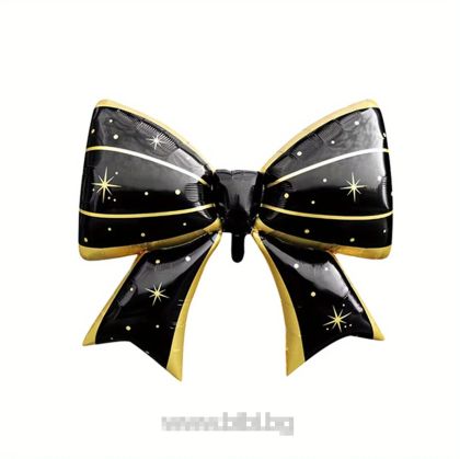 Фолио балон Панделка цвят Черно и Злато / Black and gold