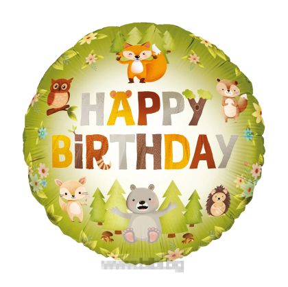 Балон фолио Happy birthday Горски животни