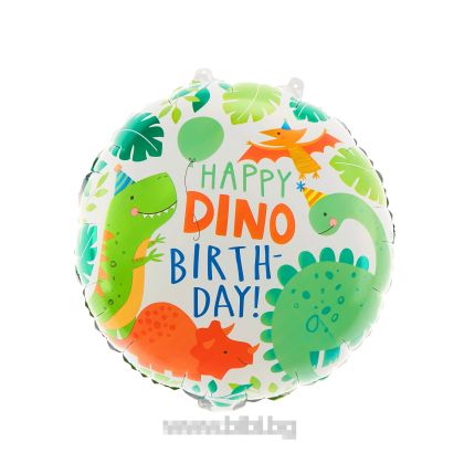 Фолио балон Happy Dino birthday / Динозаври