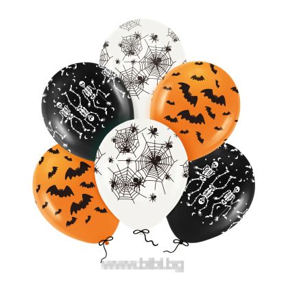Латексови балони за Хелоуин / Hаlloween - 6 броя