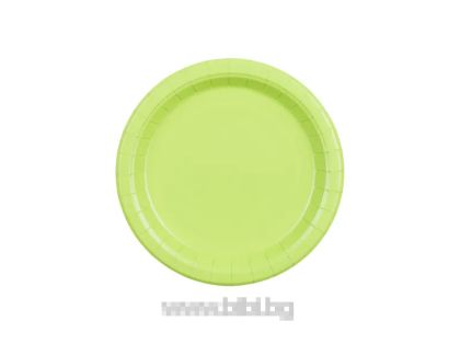 Парти чинийки Светло зелени / Light green - 6 броя