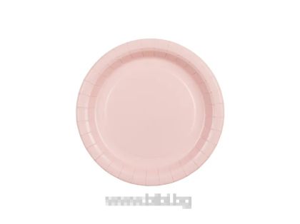 Парти чинийки Розови / Light pink - 6 броя