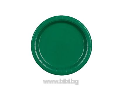 Парти чинийки Тъмно Зелени / Dark green - 6 броя