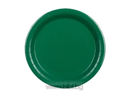 Парти чинийки Тъмно Зелени / Dark green 23 см - 6 броя