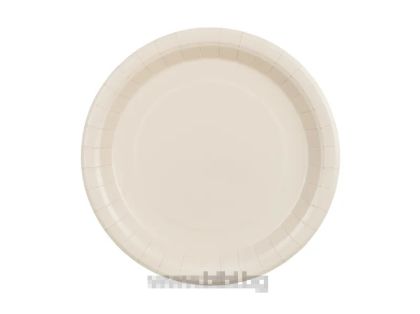 Парти чинийки в Бежов цвят / Beige 23 см - 6 броя