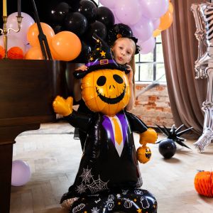 Фолио балон Г-н Тиква на стойка за Хелоуин / Mr. Pumpkin Halloween