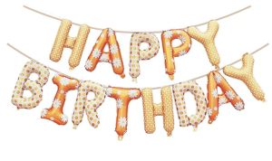 Комплект балони за арка Маргаритки и надпис Happy birthday - 80 броя