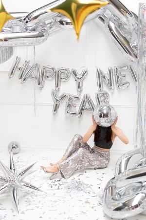Фолио надпис Happy new year - Silver / Сребърен