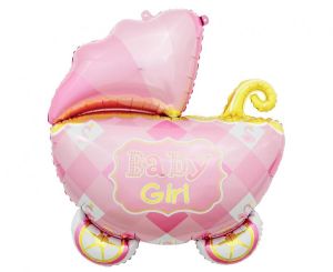 Фолио балон бебешка Количка Baby girl -розова
