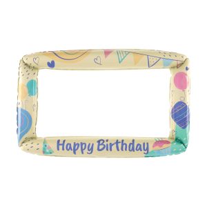 Фолиов балон рамка за снимка с надпис Happy birthday